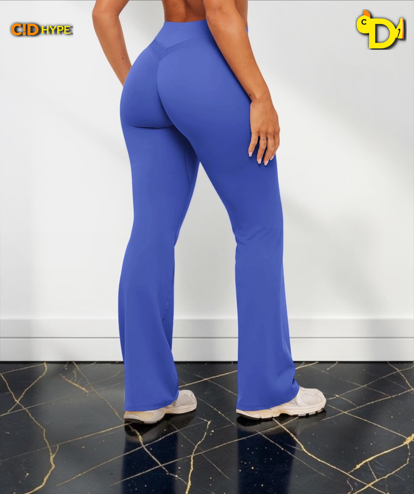 Whitney Mid-High Rise Flared Leggings "Force Blue"