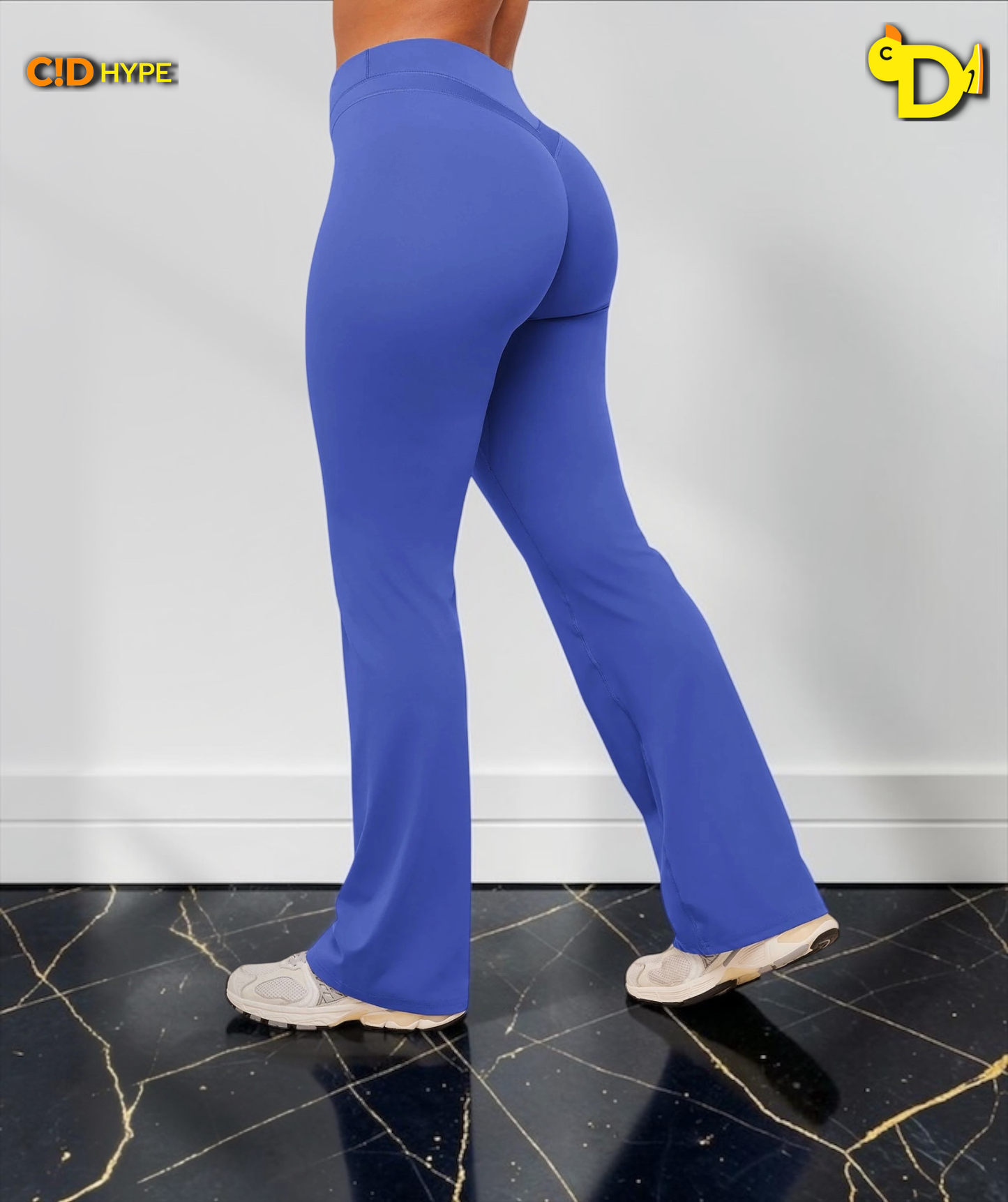 Whitney Mid-High Rise Flared Leggings "Force Blue"