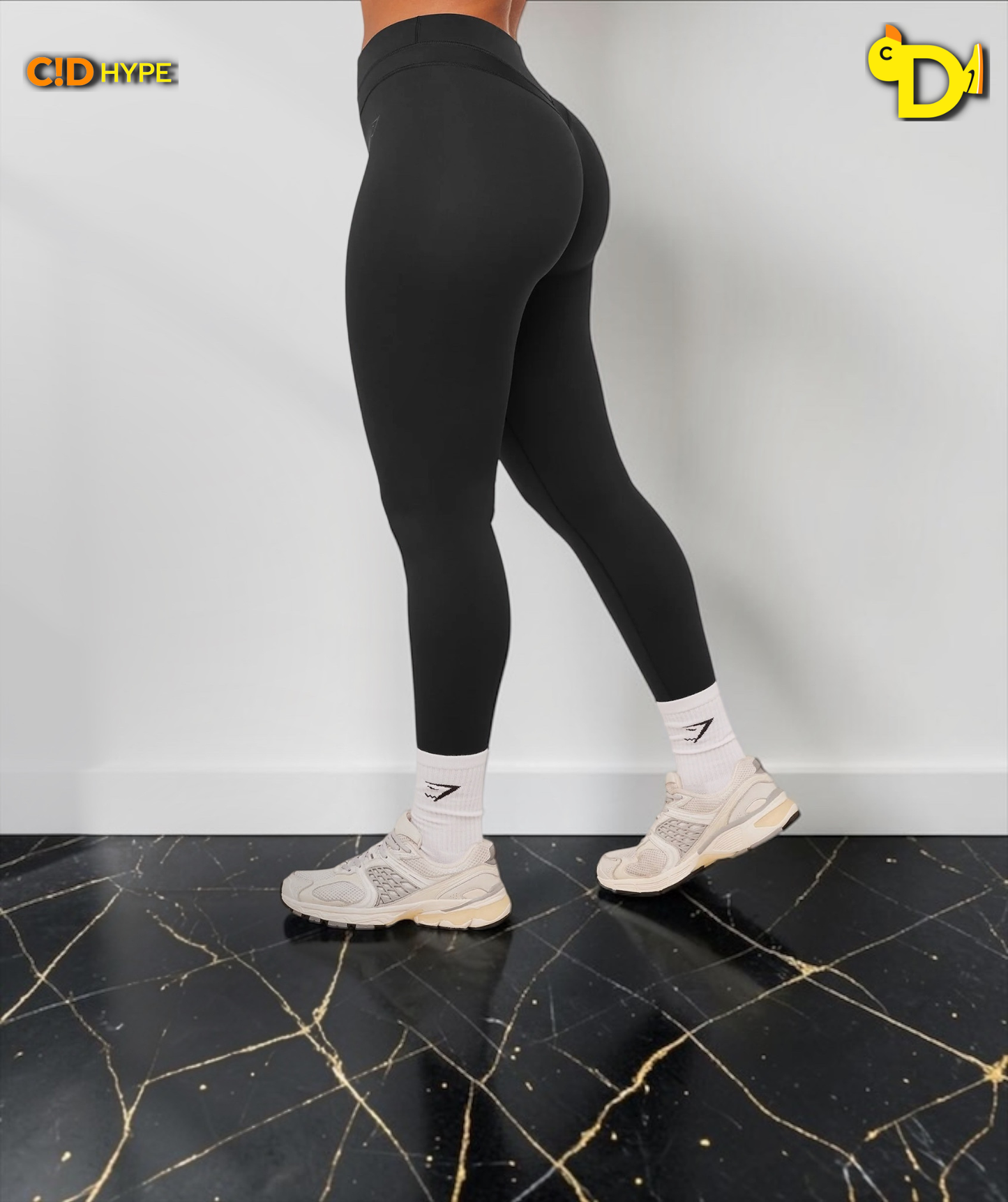 Whitney Mid-High Rise Leggings "Black"