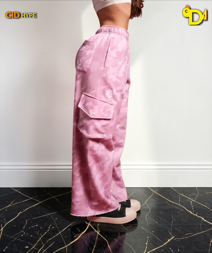 Y2Kulture Durst Cargo Sweats in DSVD Bubblegum Camo