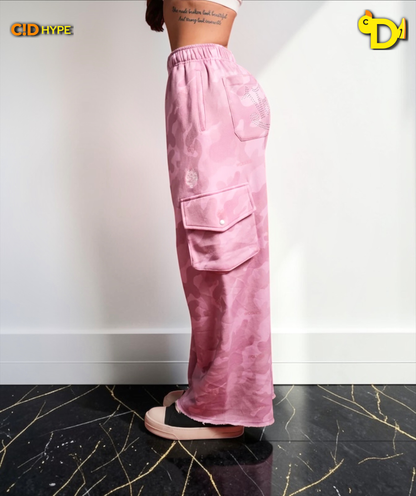 Y2Kulture Durst Cargo Sweats in DSVD Bubblegum Camo