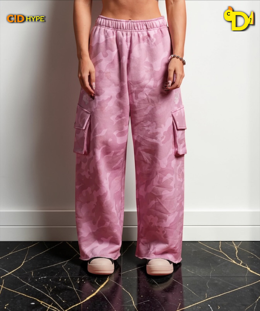 Y2Kulture Durst Cargo Sweats in DSVD Bubblegum Camo