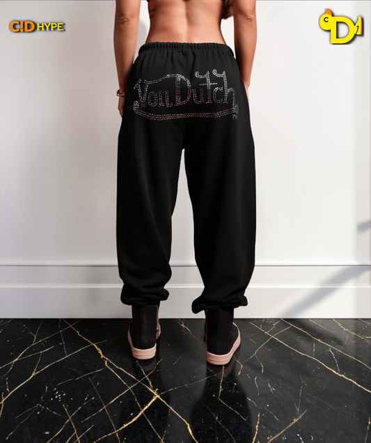 Y2Kulture Lounger Sweat Pants in Black