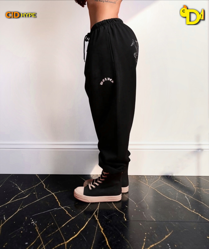 Y2Kulture Lounger Sweat Pants in Black
