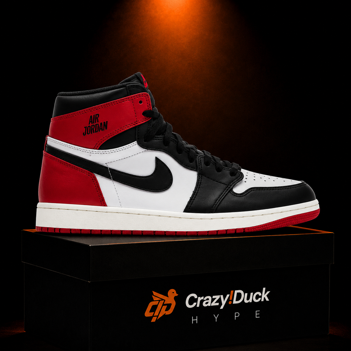 Air Jordan 1 High OG Black Toe Reimagined con empaque — Crazy!Duck Hype