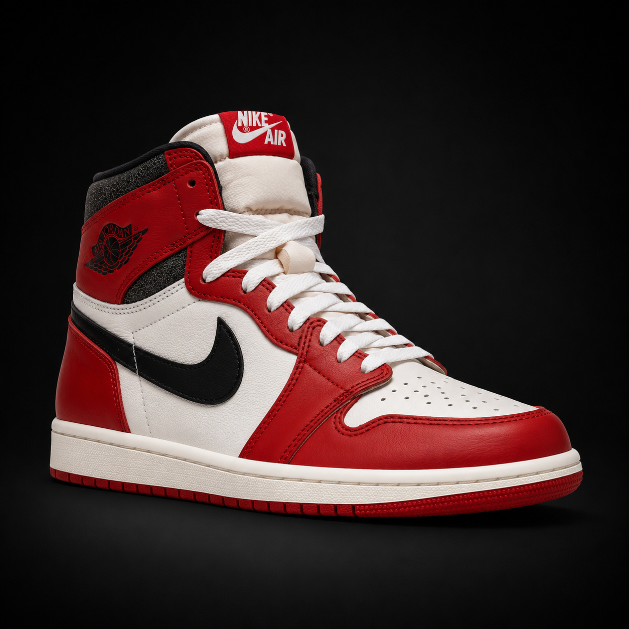 Air Jordan 1 High OG Chicago Lost and Found, vista frontal — Crazy!Duck Hype