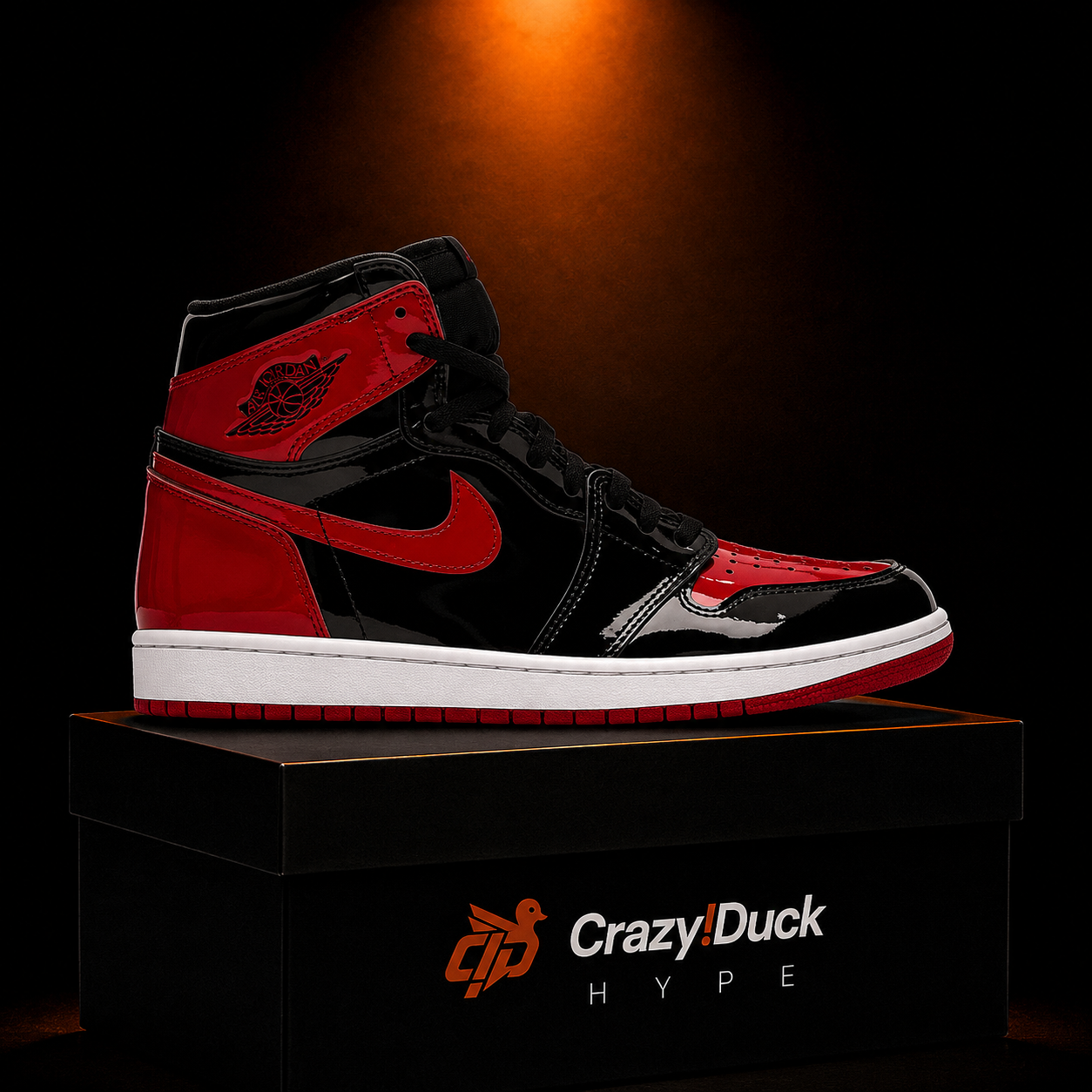 Air Jordan 1 High OG Patent Bred con empaque — Crazy!Duck Hype
