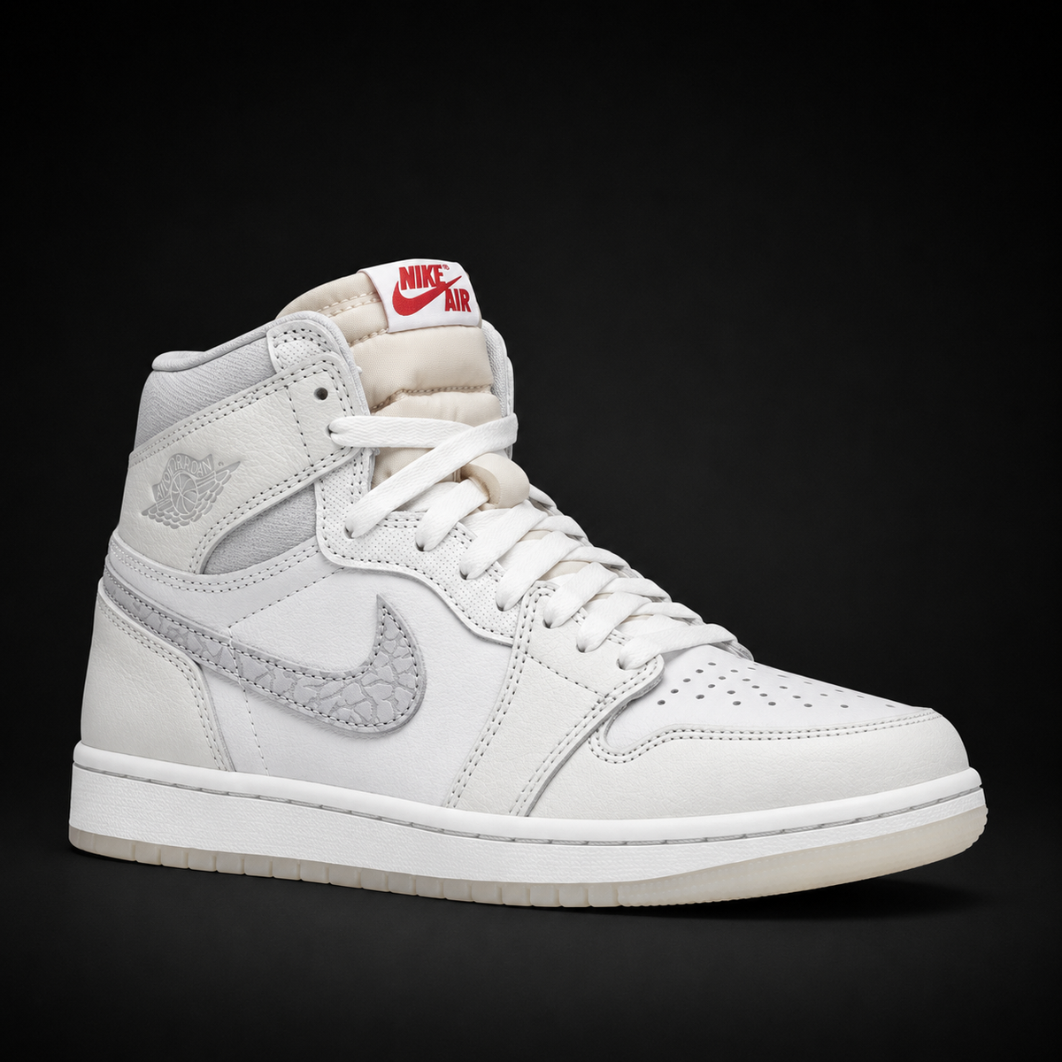 Air Jordan 1 High OG Sail University Red, vista frontal — Crazy!Duck Hype