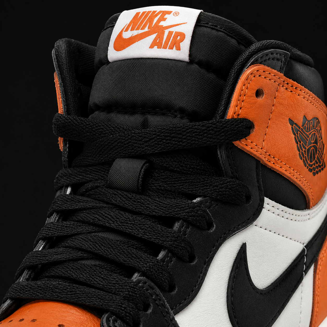 Air Jordan 1 High OG Shattered Backboard, detalle de agujetas — Crazy!Duck Hype