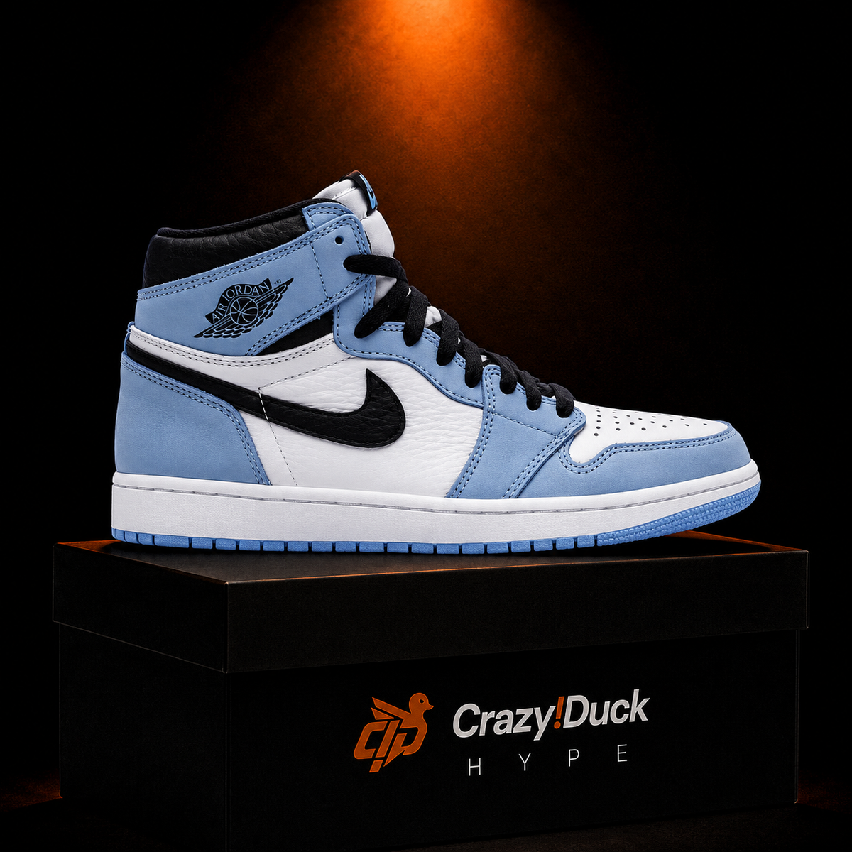 Air Jordan 1 High OG University Blue con empaque — Crazy!Duck Hype