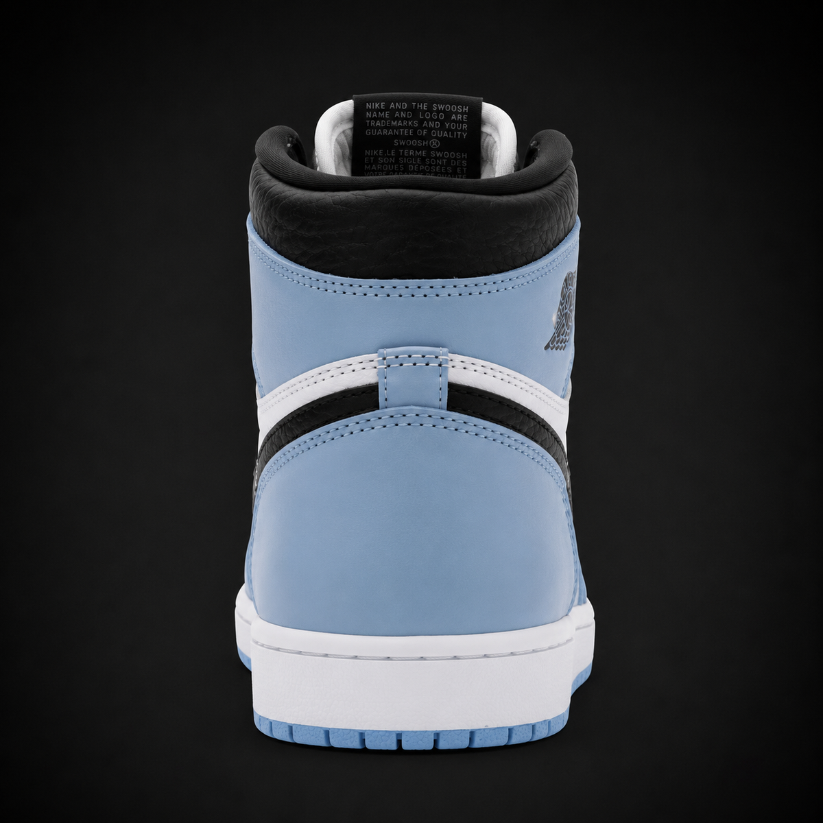 Air Jordan 1 High OG University Blue, vista trasera — Crazy!Duck Hype