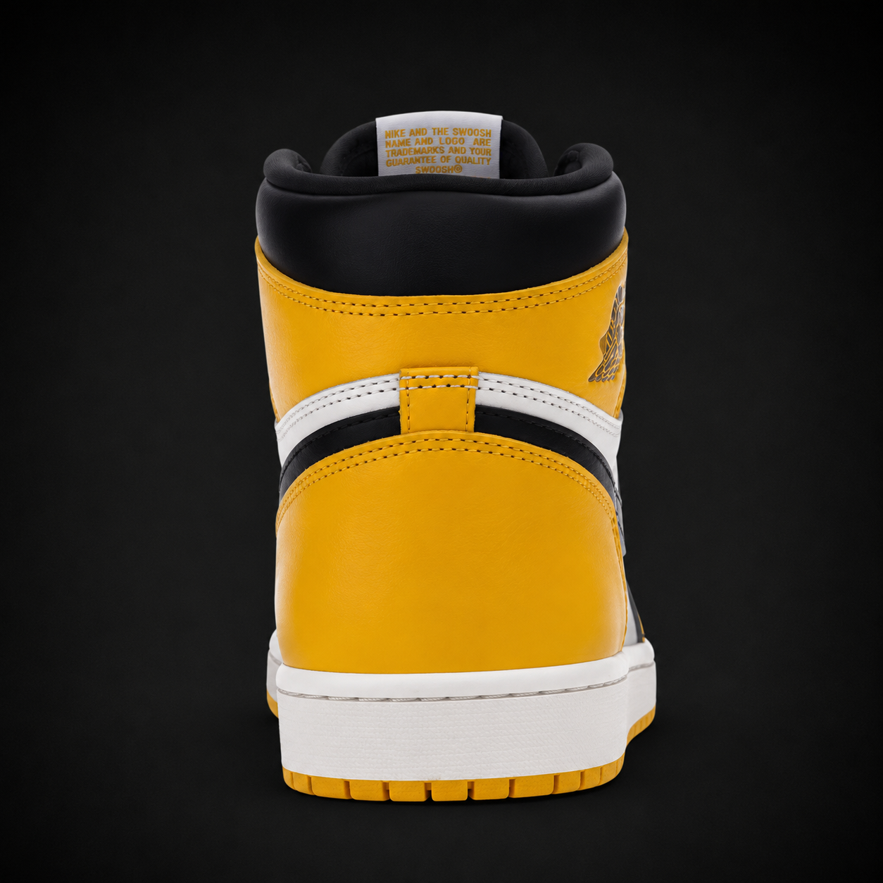 Air Jordan 1 High OG Yellow Toe, vista trasera — Crazy!Duck Hype