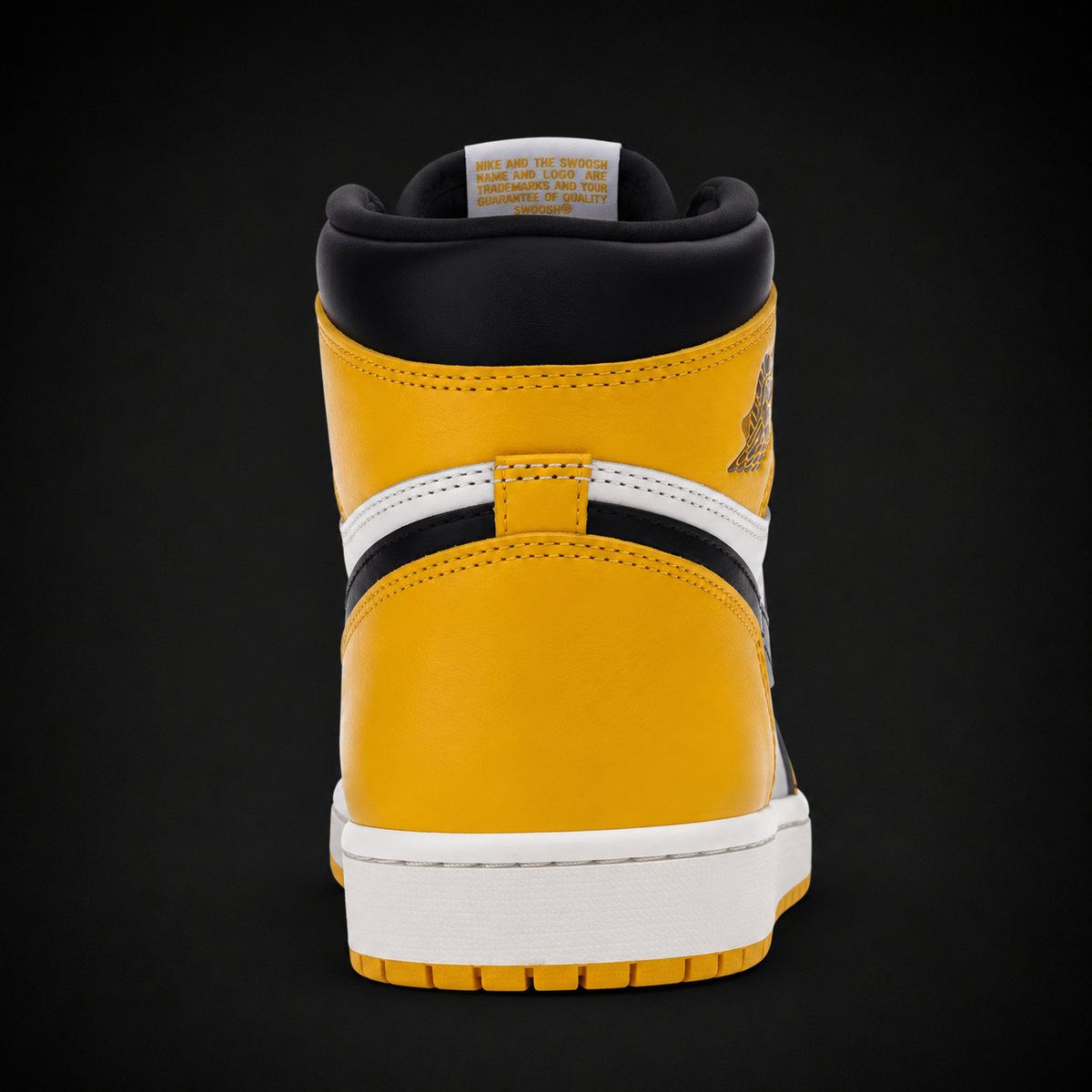 Air Jordan 1 High OG Yellow Toe, vista trasera — Crazy!Duck Hype