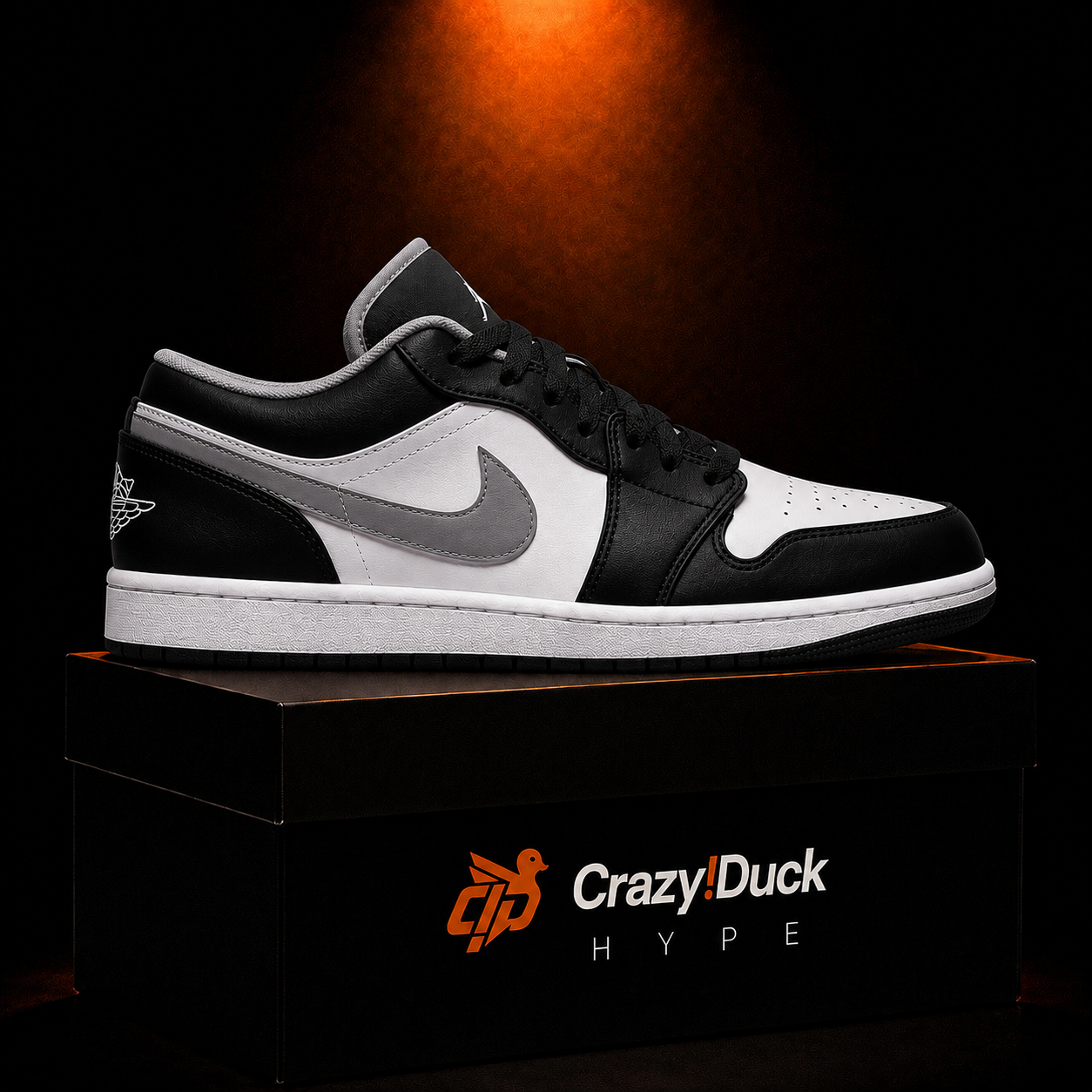 Air Jordan 1 Low Black Particle Grey White con empaque — Crazy!Duck Hype
