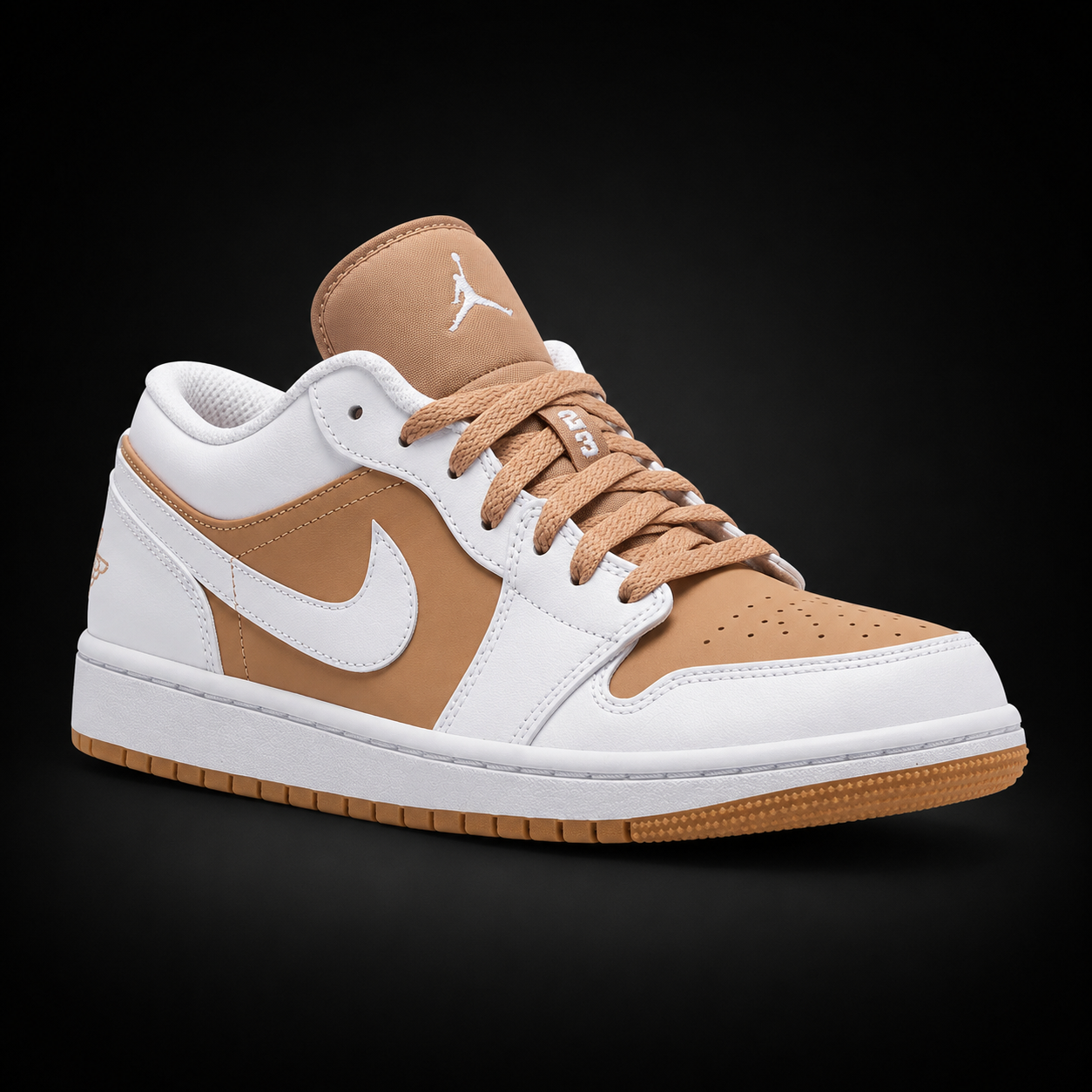 Air Jordan 1 Low Hemp White, vista frontal — Crazy!Duck Hype