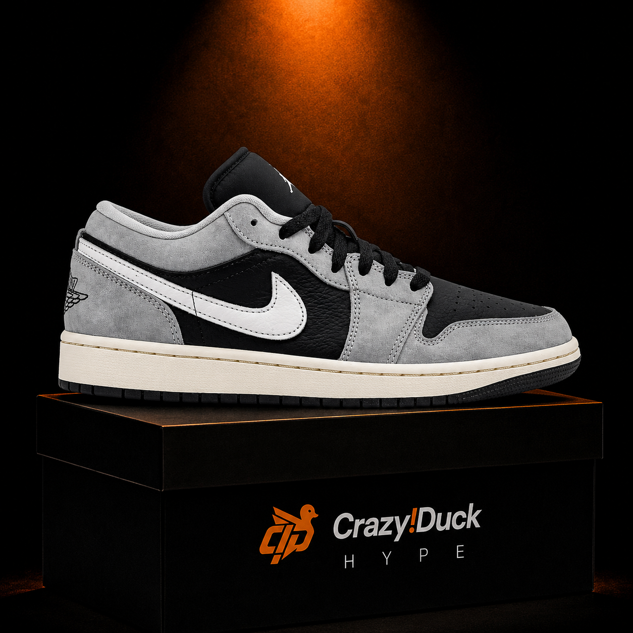 Air Jordan 1 Low Light Smoke Grey Off Noir con empaque — Crazy!Duck Hype