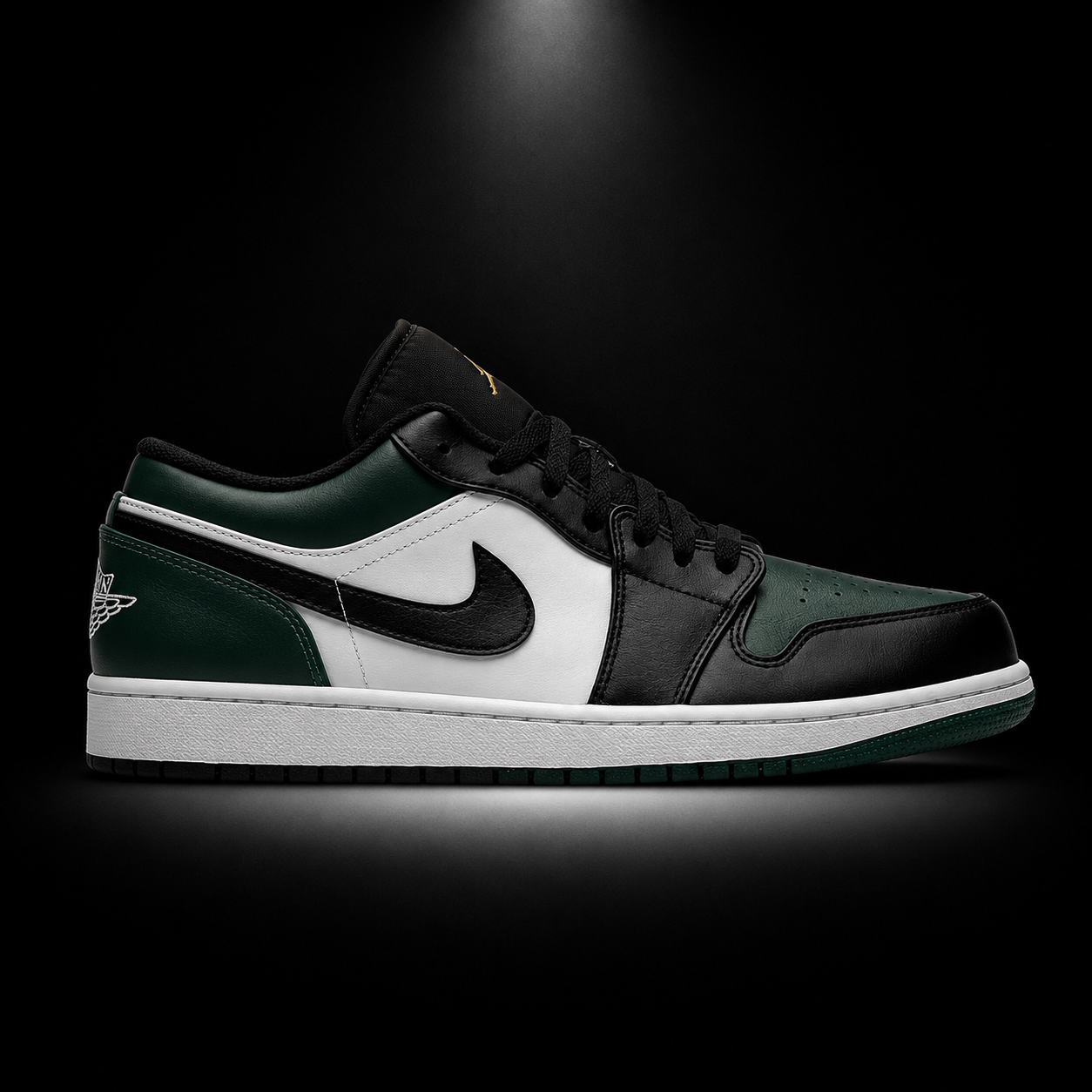 Air Jordan 1 Low Noble Green White, vista lateral — Crazy!Duck Hype