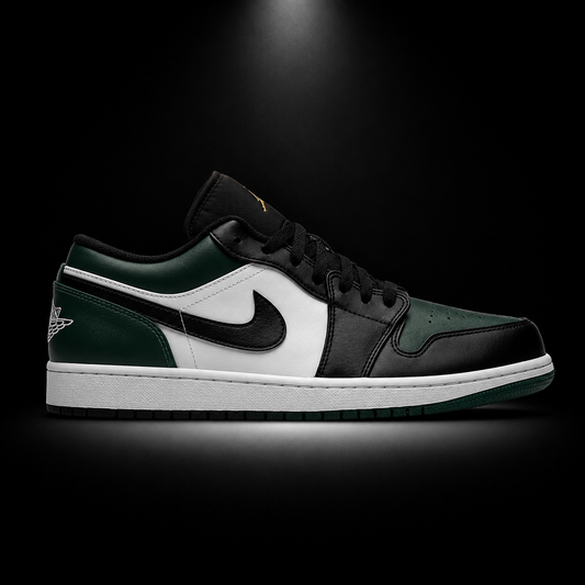 Air Jordan 1 Low Noble Green White, vista lateral — Crazy!Duck Hype