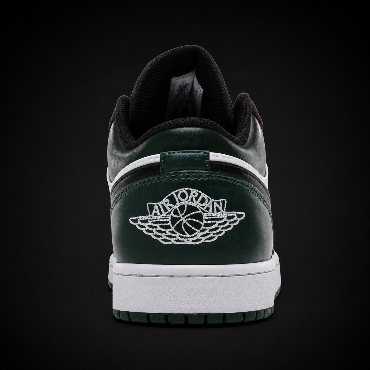 Air Jordan 1 Low Noble Green White, vista trasera — Crazy!Duck Hype