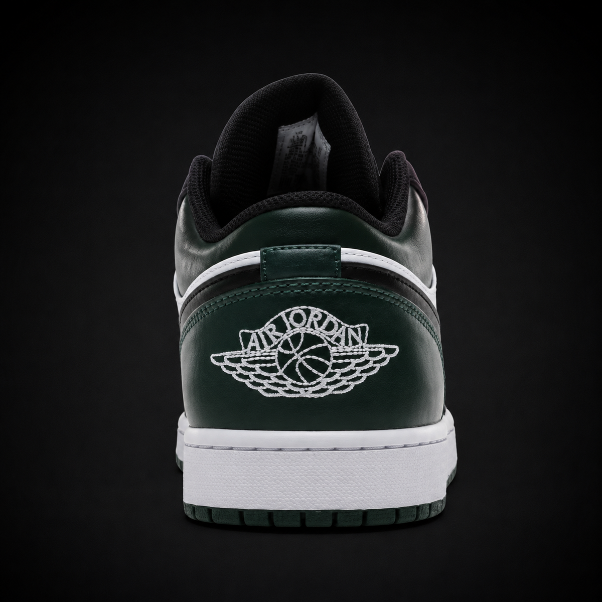 Air Jordan 1 Low Noble Green White, vista trasera — Crazy!Duck Hype
