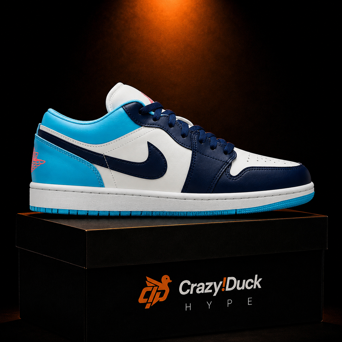Air Jordan 1 Low Sail Blue Chill con empaque — Crazy!Duck Hype