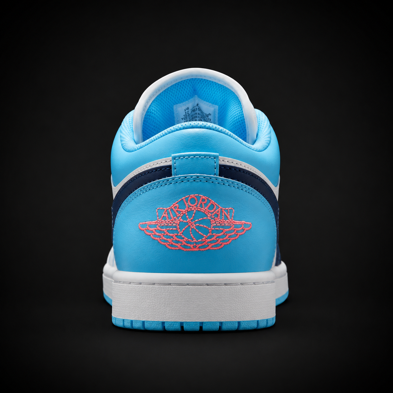 Air Jordan 1 Low Sail Blue Chill, vista trasera — Crazy!Duck Hype