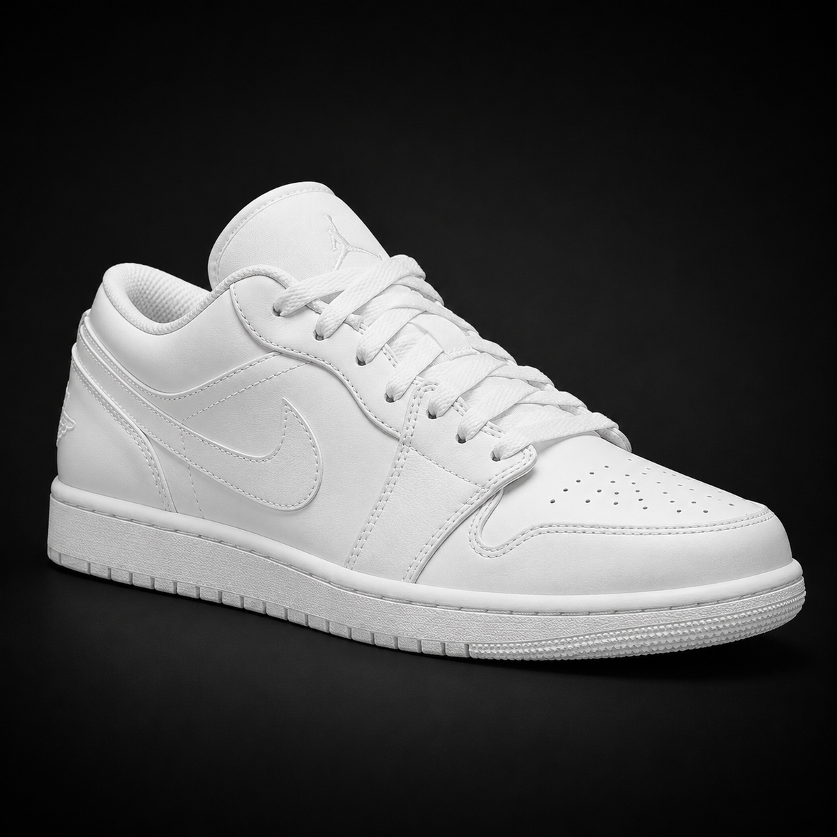 Air Jordan 1 Low White, vista frontal — Crazy!Duck Hype