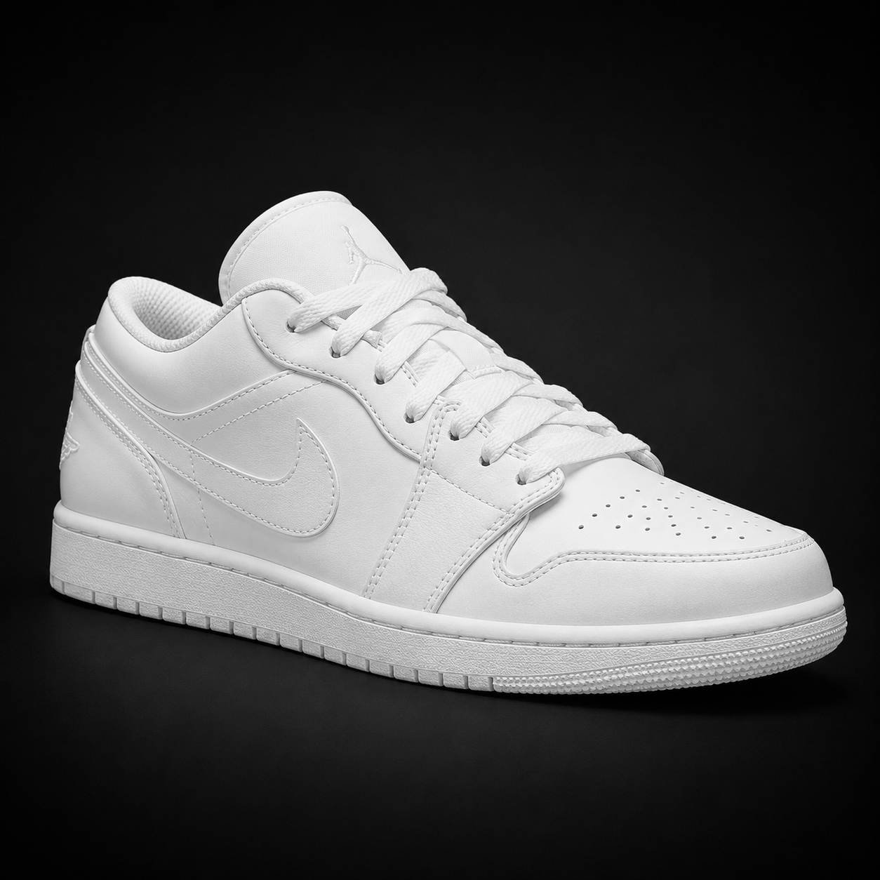 Air Jordan 1 Low White, vista frontal — Crazy!Duck Hype