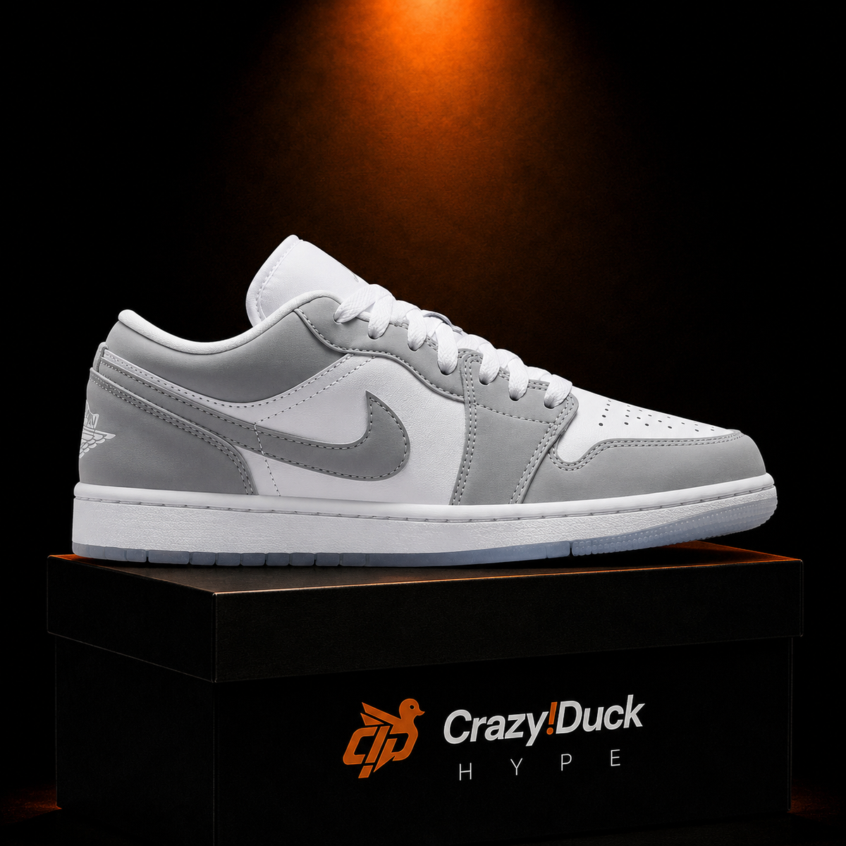 Air Jordan 1 Low Wolf Grey con empaque — Crazy!Duck Hype