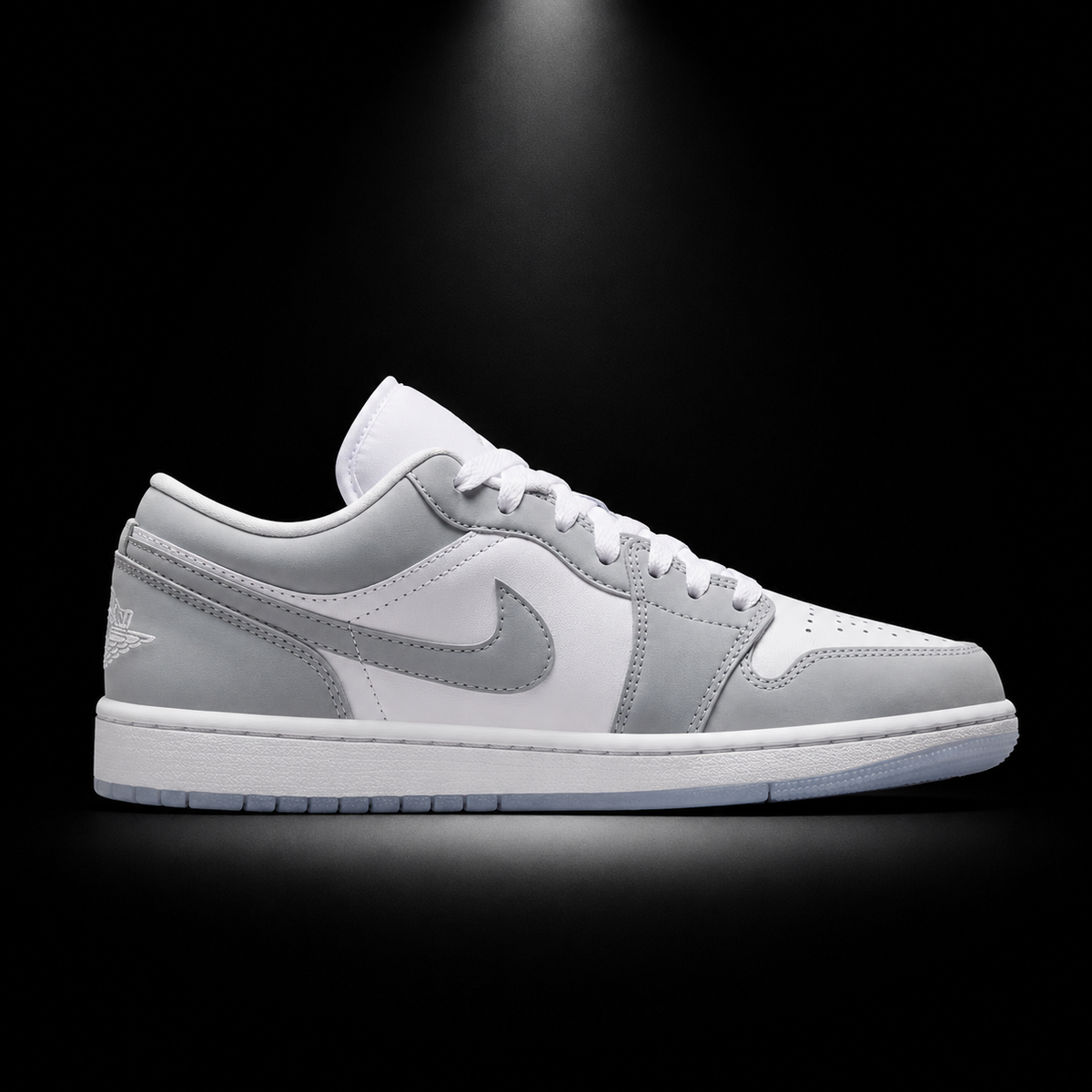 Air Jordan 1 Low Wolf Grey, vista lateral — Crazy!Duck Hype
