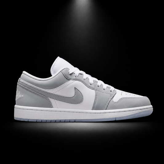 Air Jordan 1 Low Wolf Grey, vista lateral — Crazy!Duck Hype