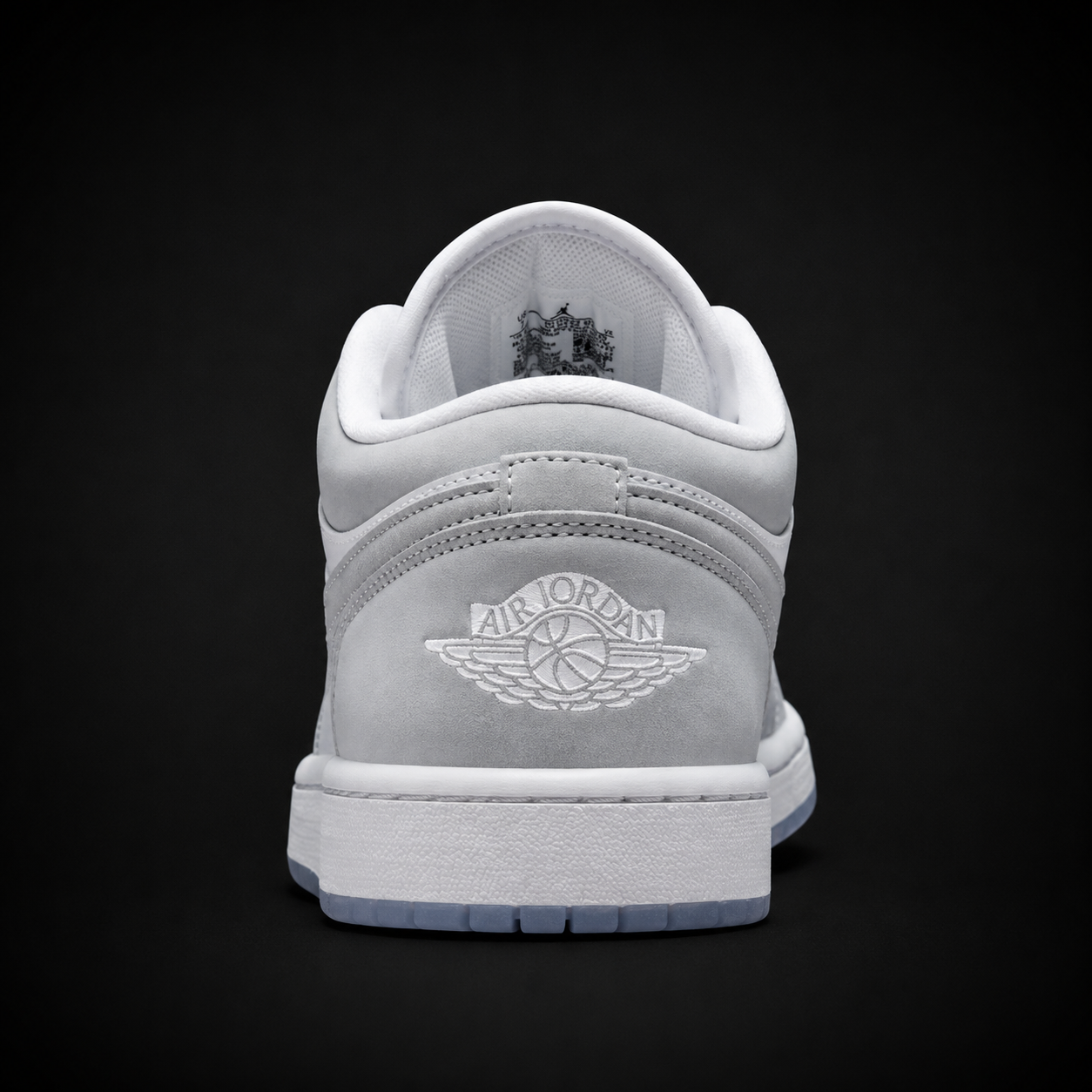 Air Jordan 1 Low Wolf Grey, vista trasera — Crazy!Duck Hype