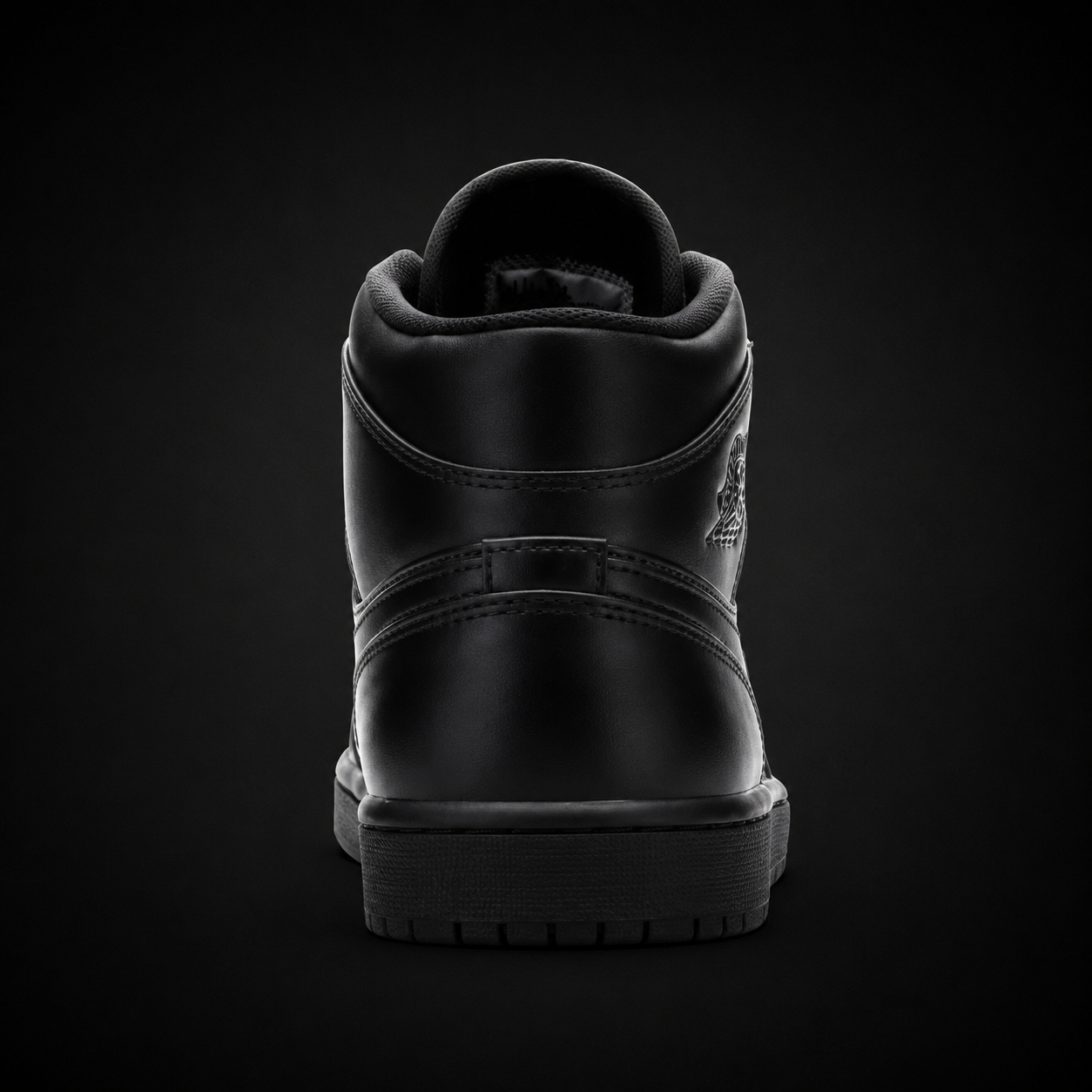 Air Jordan 1 Mid Black, vista trasera — Crazy!Duck Hype