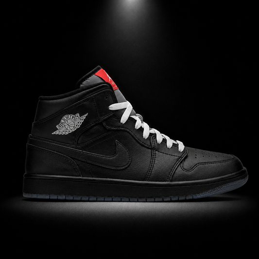 Air Jordan 1 Mid SE Black Metallic Reimagined, vista lateral — Crazy!Duck Hype