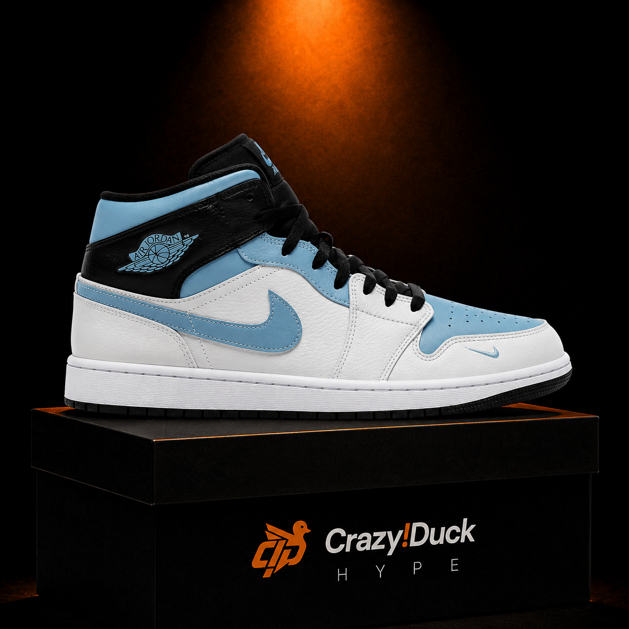 Air Jordan 1 Mid SE Blue Chill con empaque — Crazy!Duck Hype