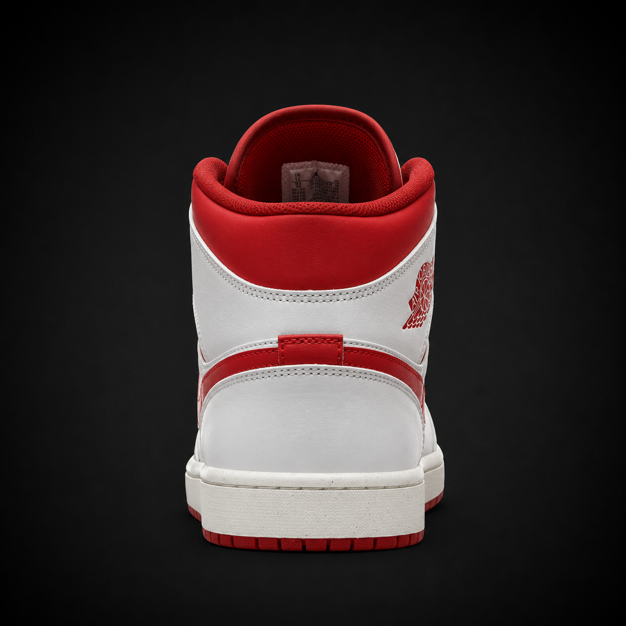 Air Jordan 1 Mid White Dune Red, vista trasera — Crazy!Duck Hype