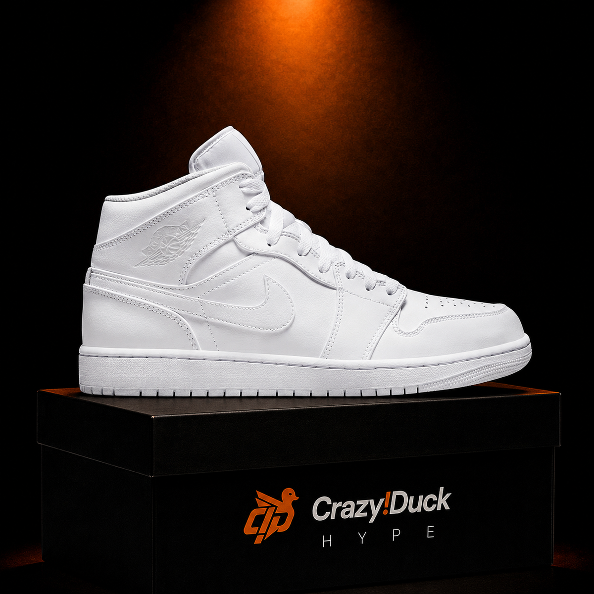 Air Jordan 1 Mid White con empaque — Crazy!Duck Hype