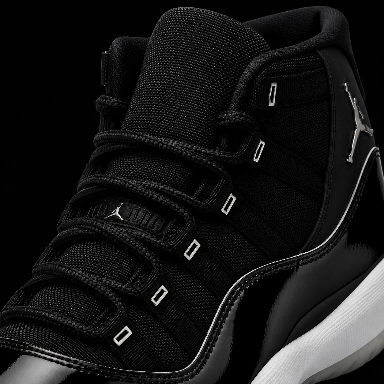 Air Jordan 11 Retro Jubilee 25th Anniversary, detalle de agujetas — Crazy!Duck Hype