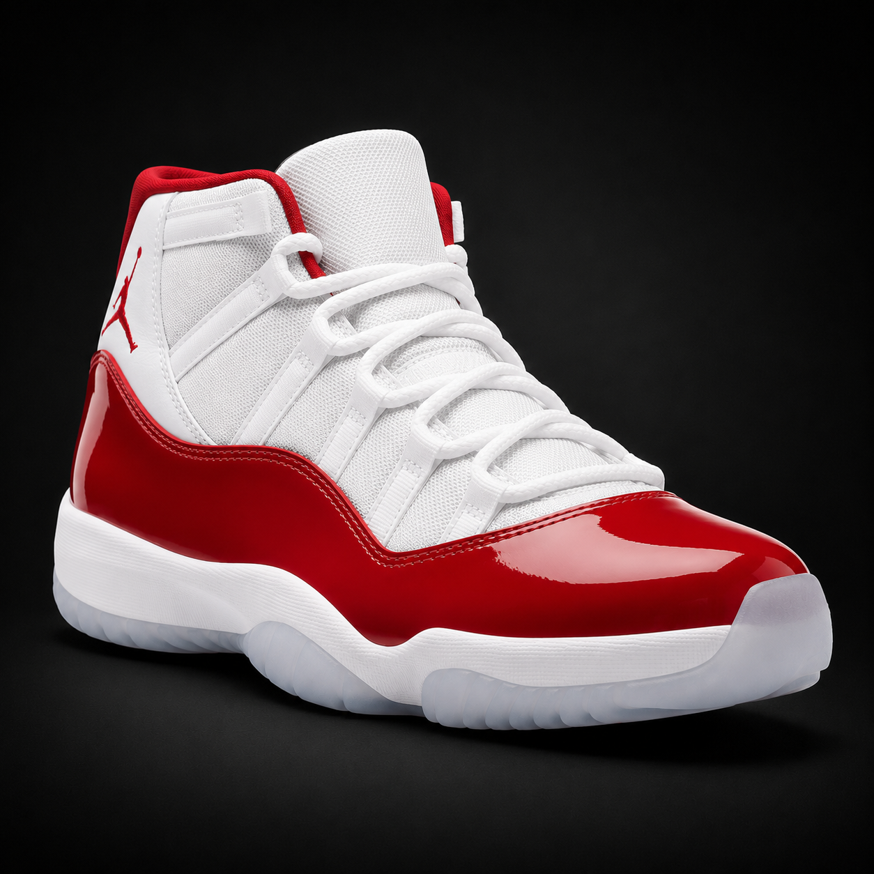 Air Jordan 11 Retro Varsity Red, vista frontal — Crazy!Duck Hype