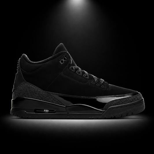 Air Jordan 3 Retro Black Cat, vista lateral — Crazy!Duck Hype