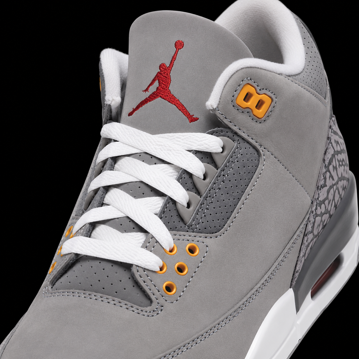 Air Jordan 3 Retro Cool Grey, detalle de agujetas — Crazy!Duck Hype