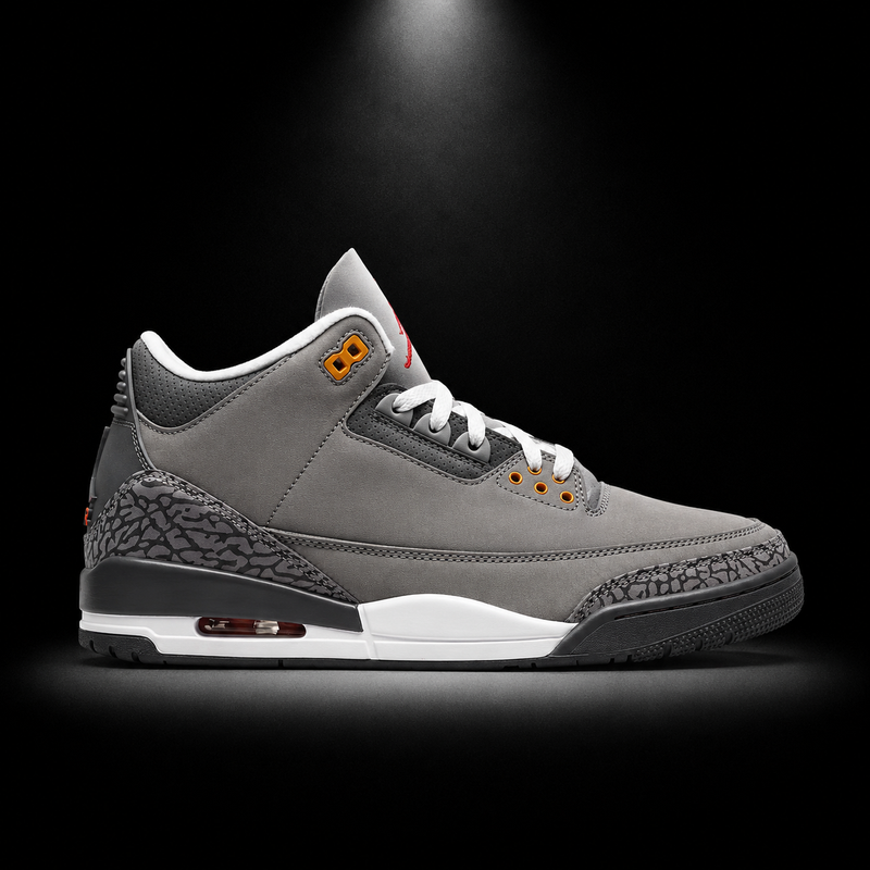 Air Jordan 3 Retro Cool Grey, vista lateral — Crazy!Duck Hype