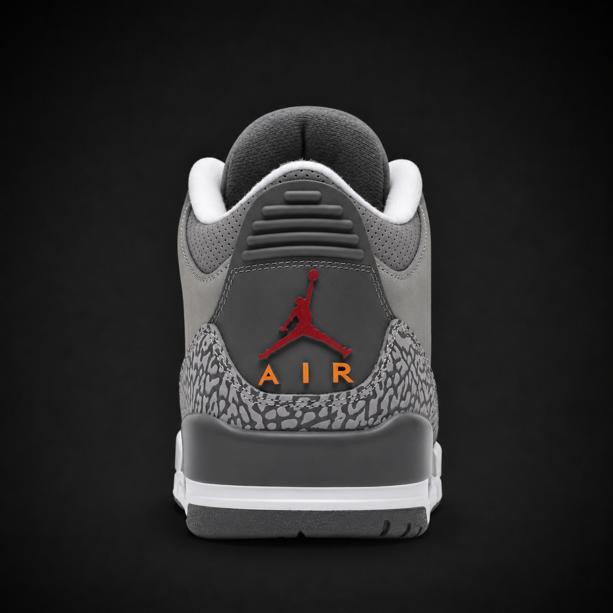Air Jordan 3 Retro Cool Grey, vista trasera — Crazy!Duck Hype