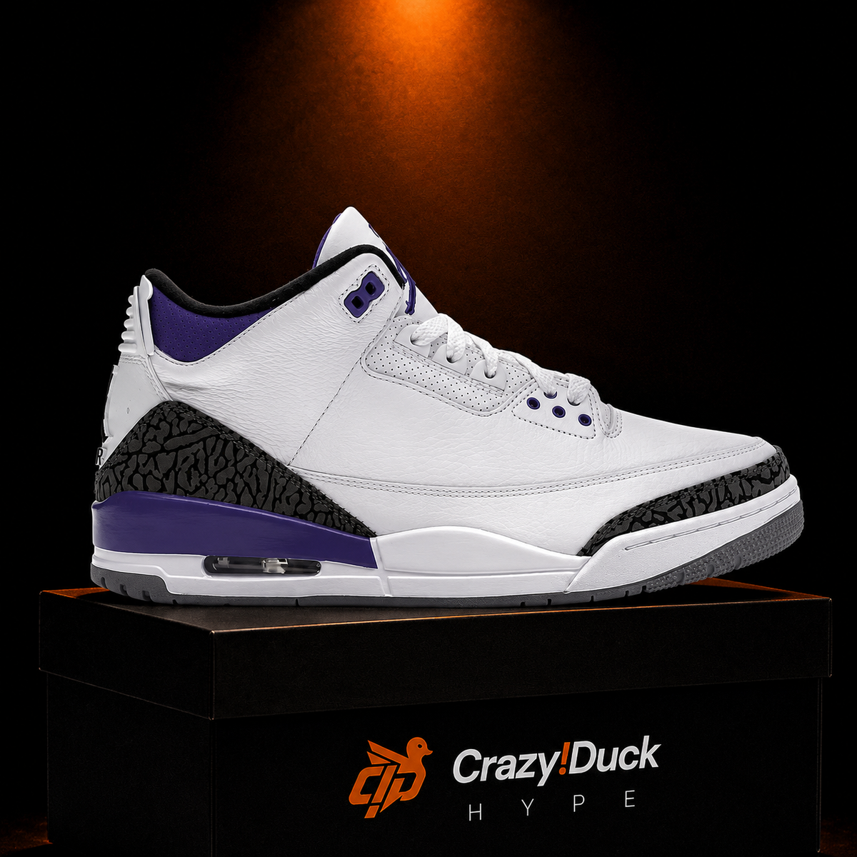 Air Jordan 3 Retro Dark Iris con empaque — Crazy!Duck Hype