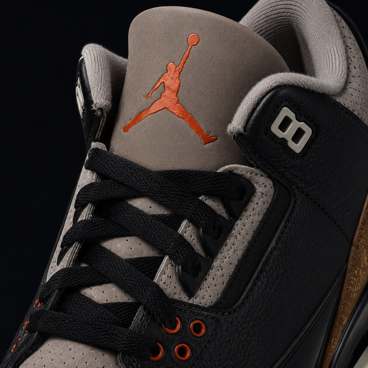 Air Jordan 3 Retro Desert Elephant, detalle de agujetas — Crazy!Duck Hype