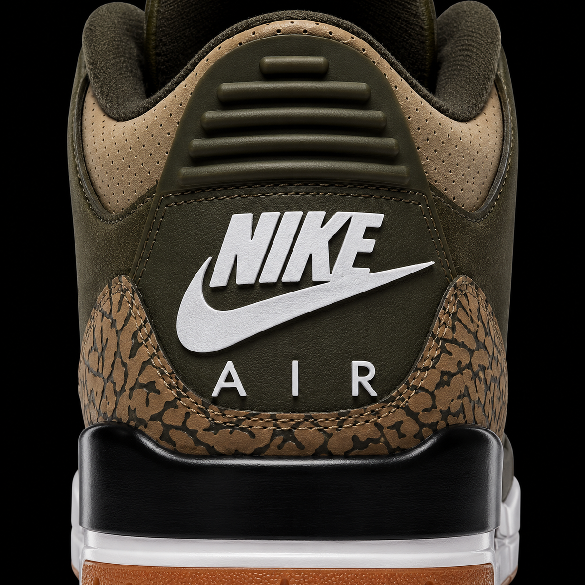 Air Jordan 3 Retro Family Affair, detalle de logo y material — Crazy!Duck Hype