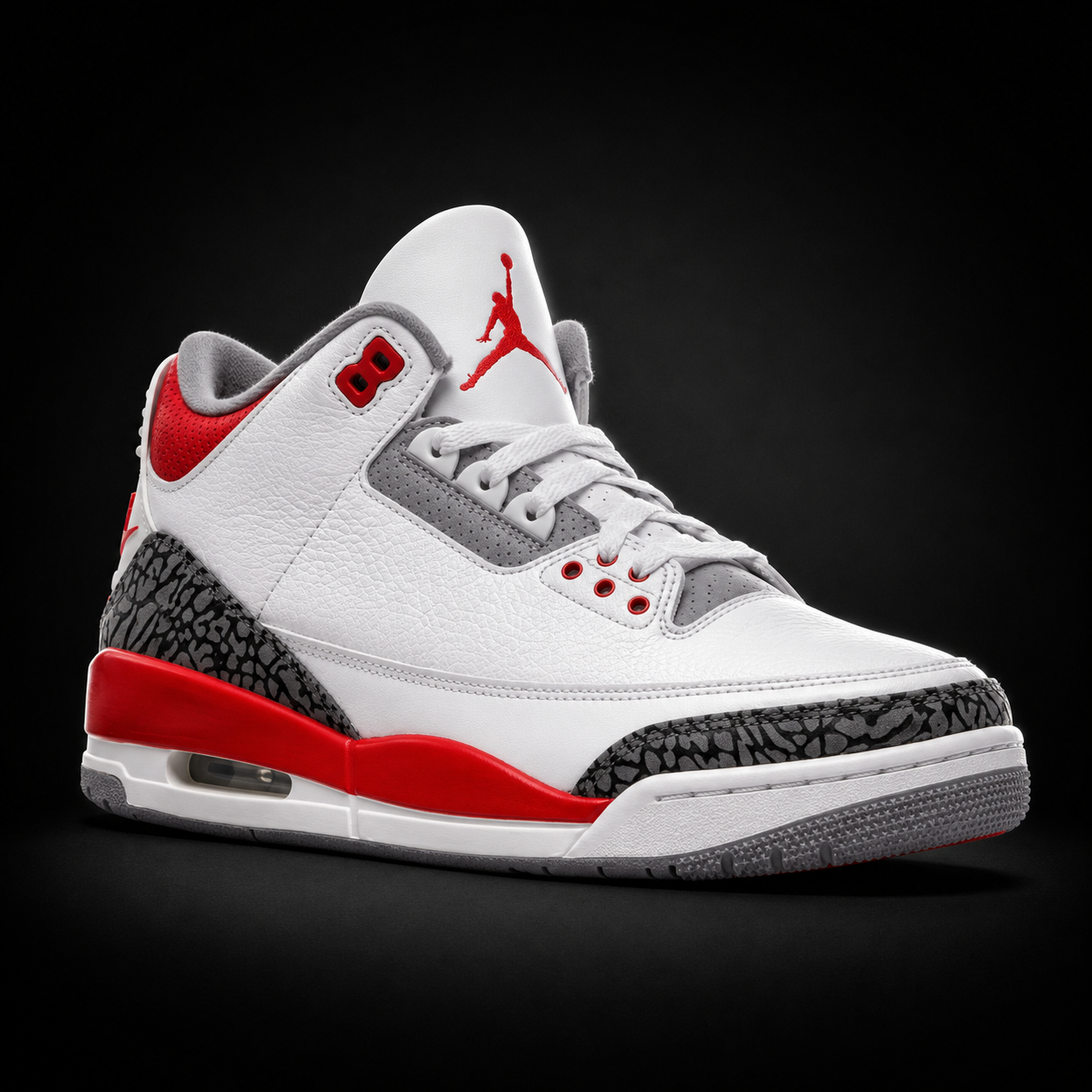 Air Jordan 3 Retro Fire Red, vista frontal — Crazy!Duck Hype