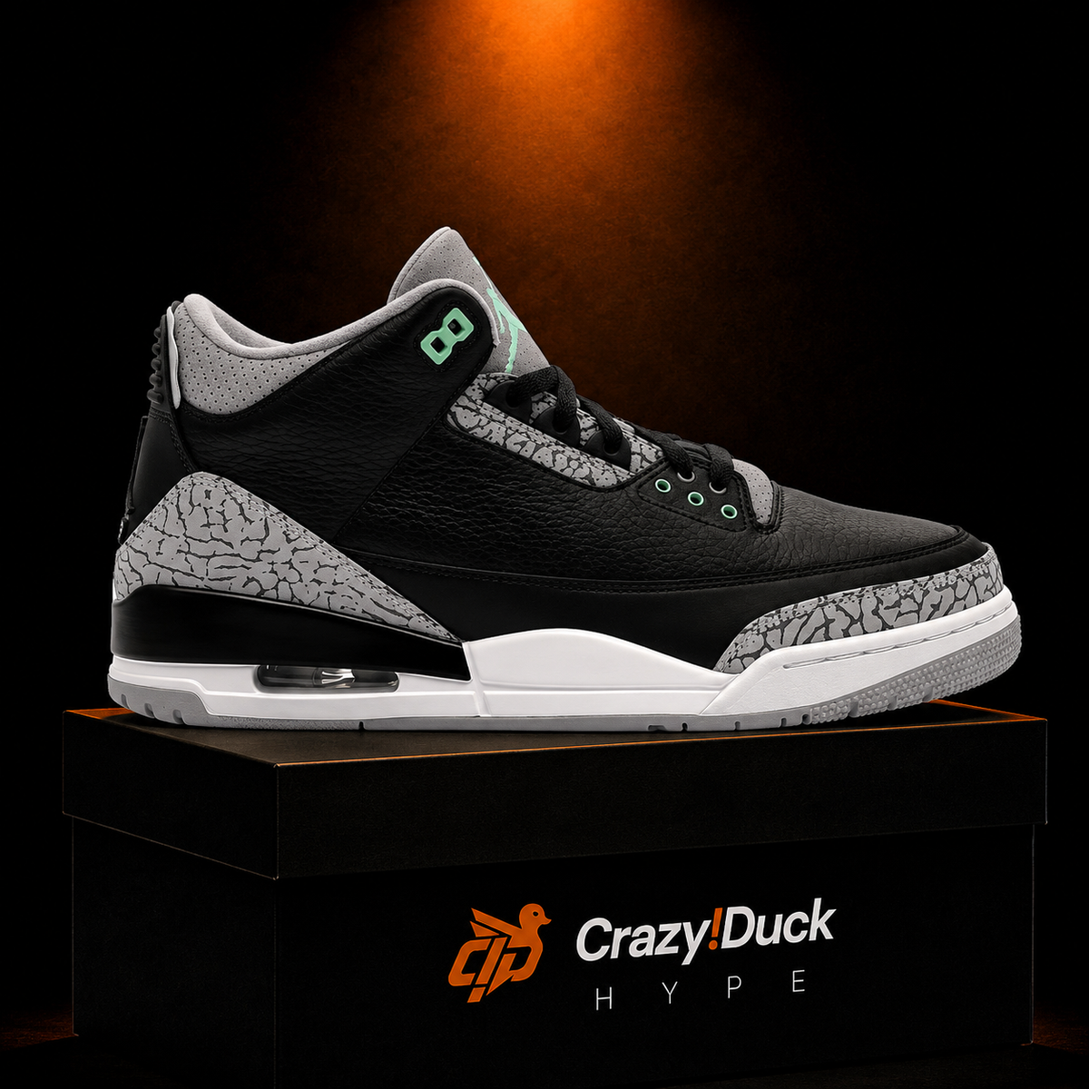 Air Jordan 3 Retro Green Glow con empaque — Crazy!Duck Hype