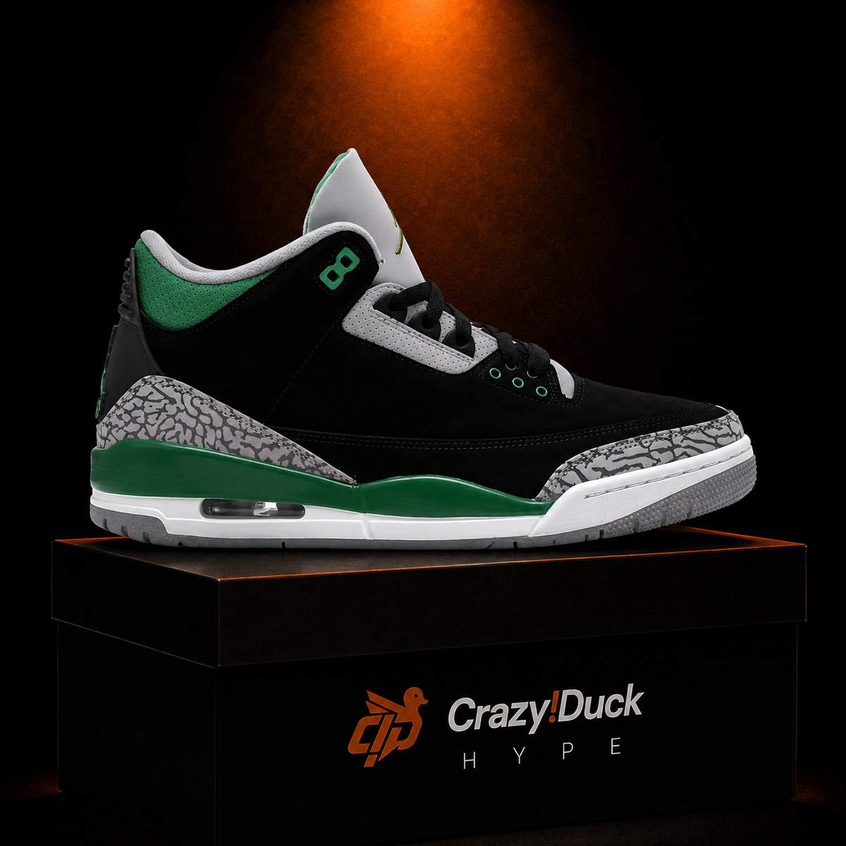 Air Jordan 3 Retro Pine Green con empaque — Crazy!Duck Hype