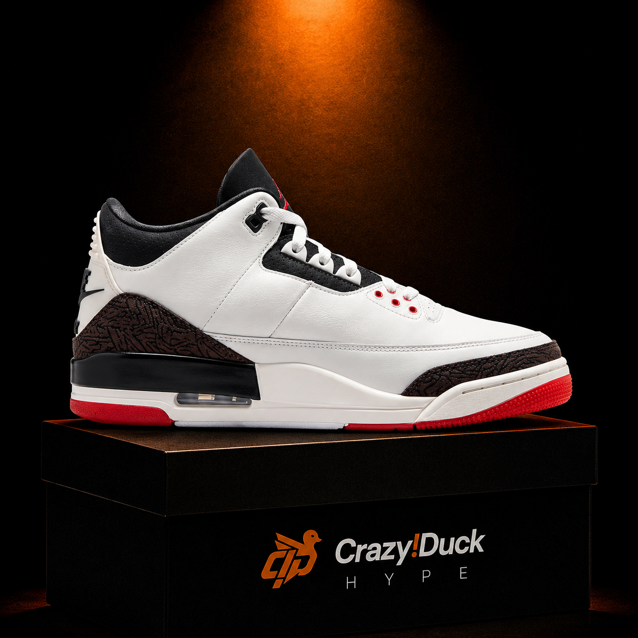 Air Jordan 3 Retro Sail and University Red con empaque — Crazy!Duck Hype